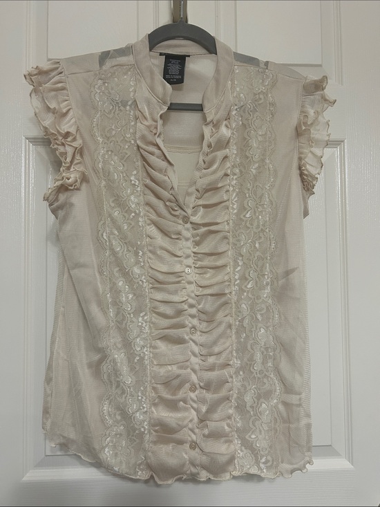 Metaphor Tops - Metaphor Lace Ruched Dreamy Romantic Top Date Night Vibes Soft Feminine Y2K XL